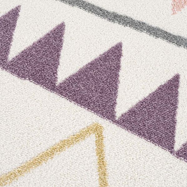 DomTextilu Moderný detský farebný koberec ZIG ZAG 41842-197232  140 x 200 cm krémová