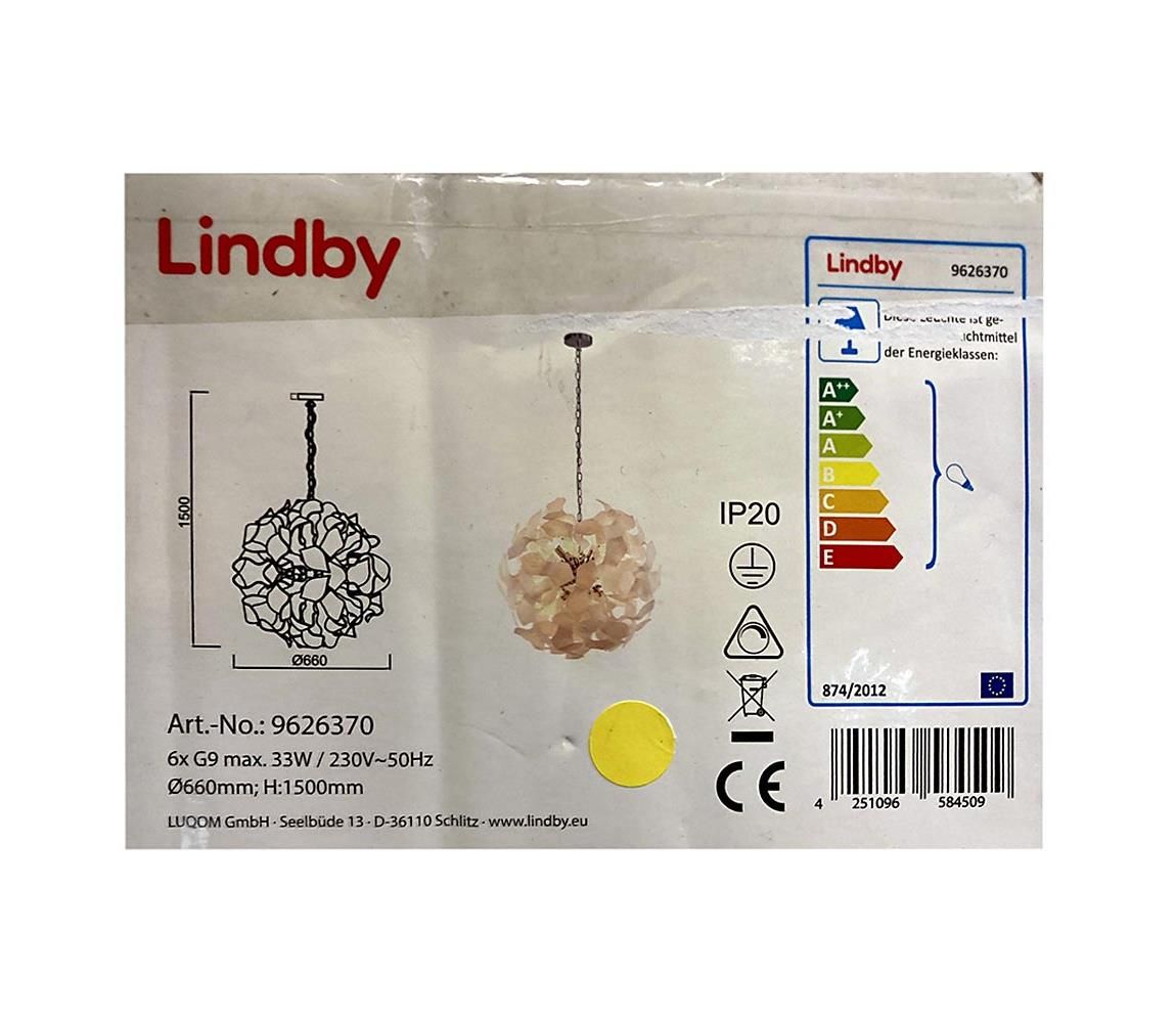 Lindby - Luster na reťazi NUBALIKA 6xG9/33W/230V