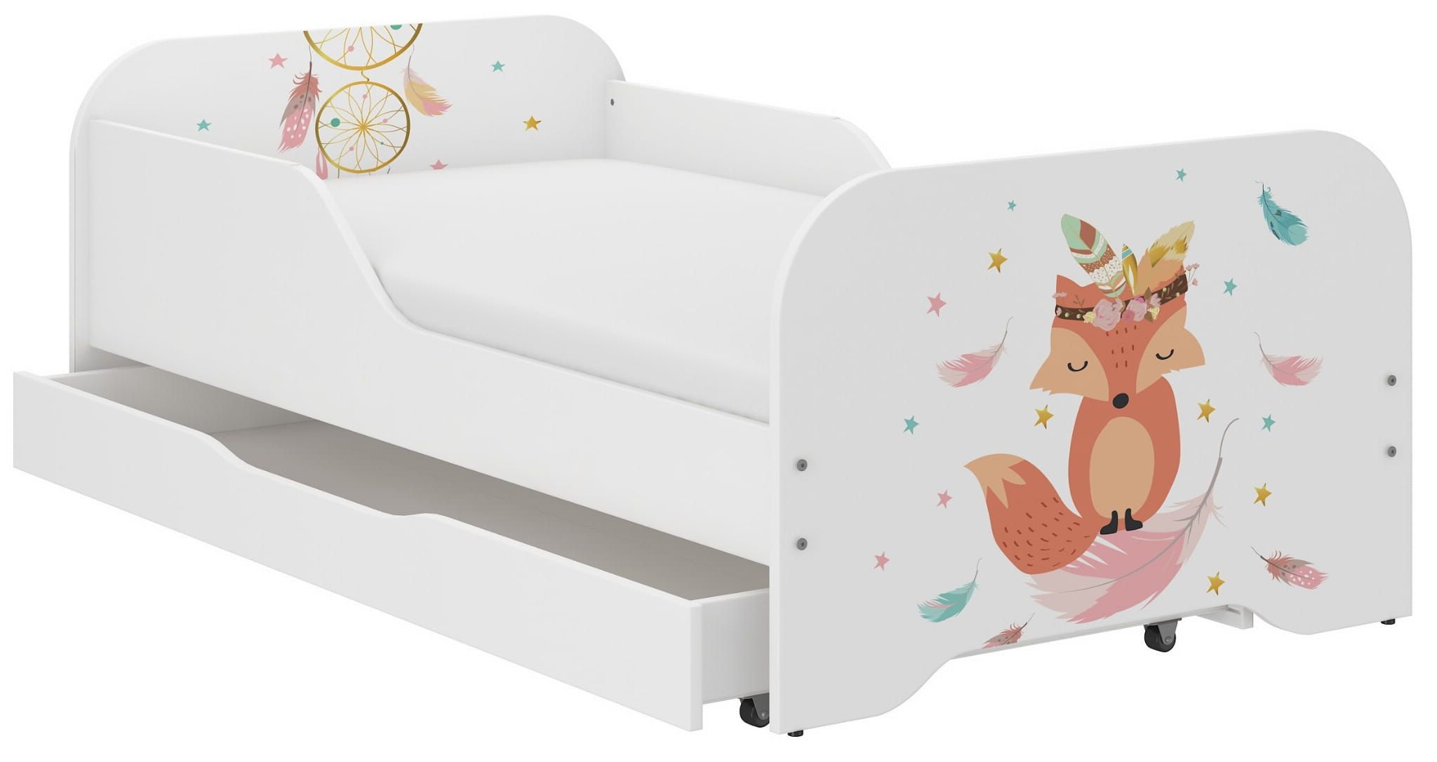 Detská posteľ KIM - LÍŠKA 140x70 cm + MATRAC