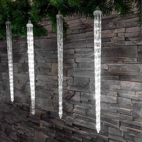 Reťaz MagicHome Vianoce Icicle, 288x LED studená biela, 8 cencúľov, vodopádový efekt, 230 V, 50 Hz, IP44, exteriér, osvetlenie, L-3,50 m, bez adaptéru