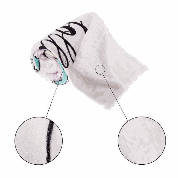 Obojstranná baránková deka, biela/detský motív jednorožec, 127x152cm, UNIKORN