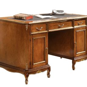 Estila Luxusný rustikálny písací stôl Emociones z masívneho dreva s tromi zásuvkami a dvierkami 130 cm