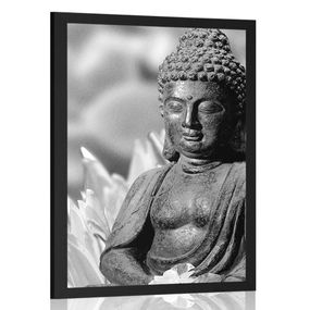 Plagát pokojný Budha v čiernobielom prevedení - 60x90 black