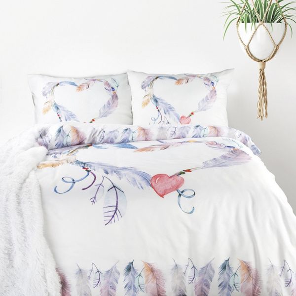 DomTextilu Biele romantické posteľné obliečky s motívom srdca 3 časti: 1ks 160 cmx200 + 2ks 70 cmx80 Biela 70x80 cm 25027-148857