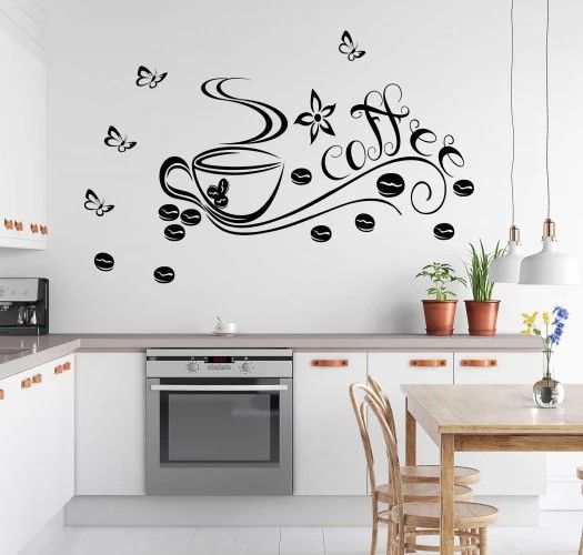 DomTextilu Nálepka na stenu do kuchyne šálka kávy COFFEE 50 x 100 cm