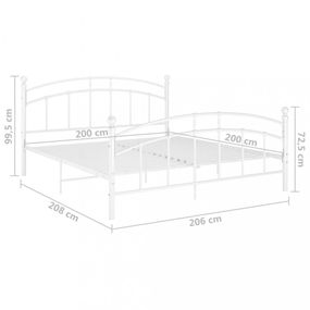 Posteľ biely kov Dekorhome 200 x 200 cm