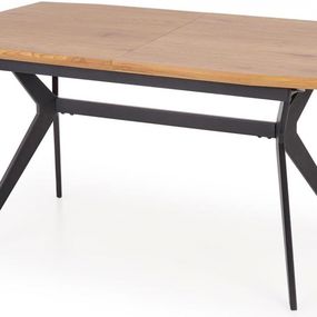 Halmar GUSTAVO stôl s rozkladom doska - dub zlatý, nohy - čierne