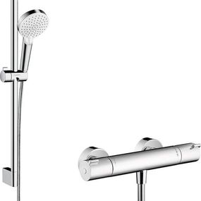 Hansgrohe Crometta - Sprchový set Vario s termostatom Ecostat 1001 CL, 2 prúdy, biela/chróm 27812400