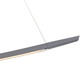 Oligo OLIGO Lisgo závesné LED svietidlo, matné sivé, Obývacia izba / jedáleň, kov, akryl, 32W, P: 140 cm, L: 3 cm