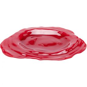 KARE Design Dekorativní talíř Tornado - červená, Ø46cm