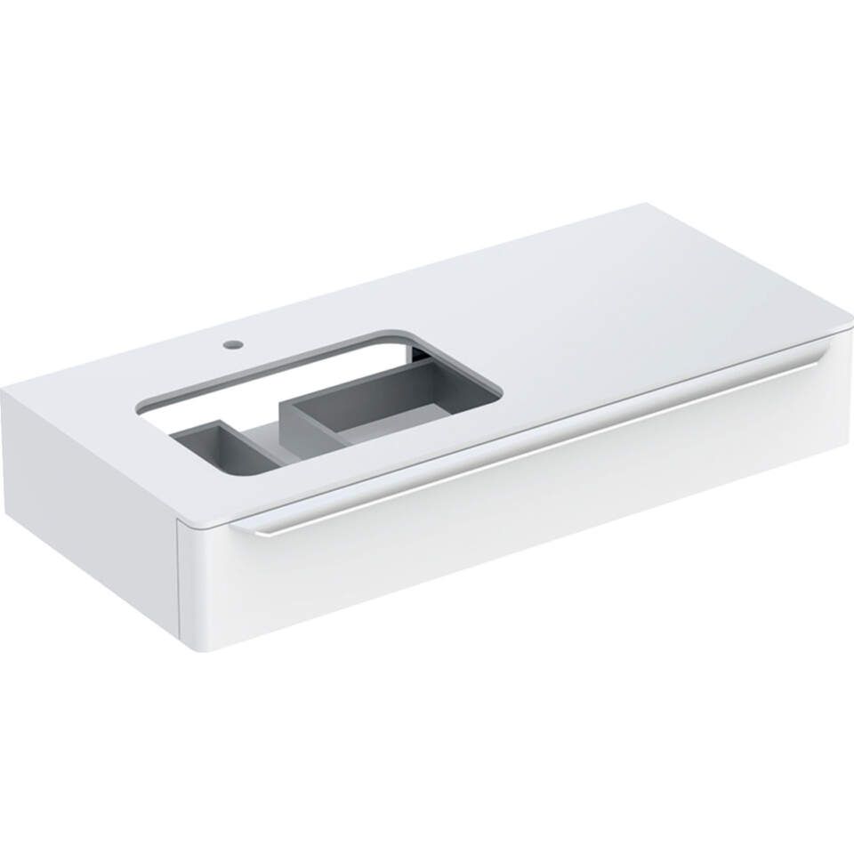 Geberit myDay - Umývadlová skrinka, 1150x545x200 mm, 1 zásuvka s LED osvetlením, lesklá biela 824260000