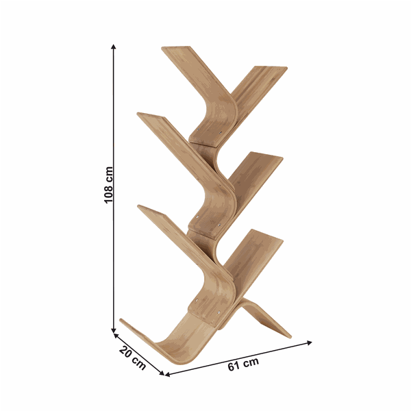 Regál, prírodný bambus, KORE