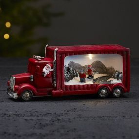STAR TRADING Merryville – dekoračná LED lampa Mikulášov kamión, plast, 0.18W, P: 21 cm, L: 7 cm, K: 9cm