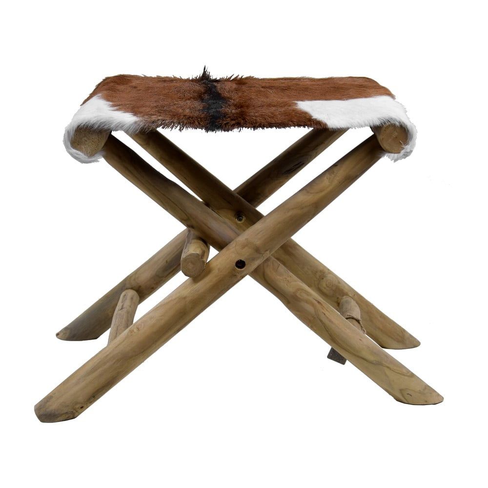 Hnedá stolička z teakového dreva Goatskin - Ego Dekor