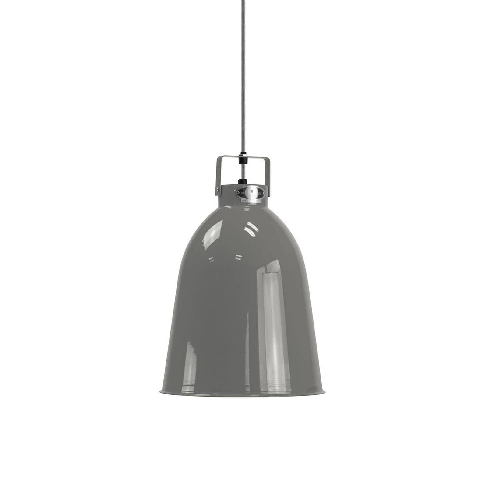 Jieldé Clément C240 závesná lampa sivá lesklá Ø24, Obývacia izba / jedáleň, hliník, E27, 75W, K: 34.5cm