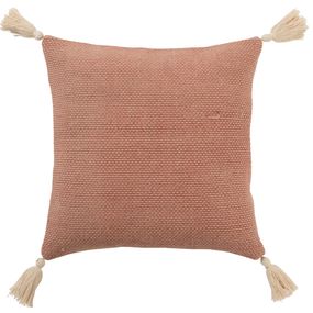Staro-ružový bavlnený vankúš so strapcami Crocheted - 45 * 45 cm
