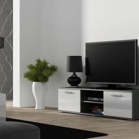 Televízny stolík Cama SOHO RTV 140 S4 sivý mat/biely lesk