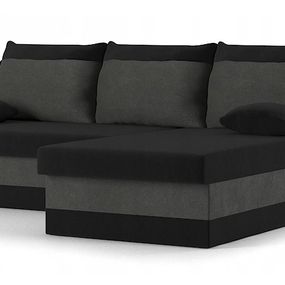 DomTextilu Rohová rozkladacia sedačka DELI čiernej farby 200 x 140 cm