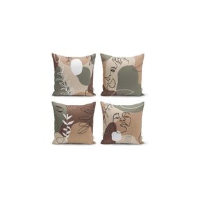 Súprava 4 obliečok na vankúše Minimalist Cushion Covers Drawing Face, 43 x 43 cm