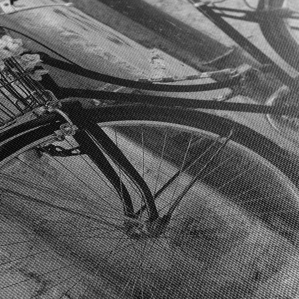 Obraz rustikálny bicykel v čiernobielom prevedení
