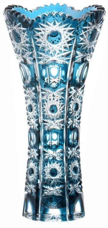 Krištáľová váza Petra, farba azúrová, výška 200 mm