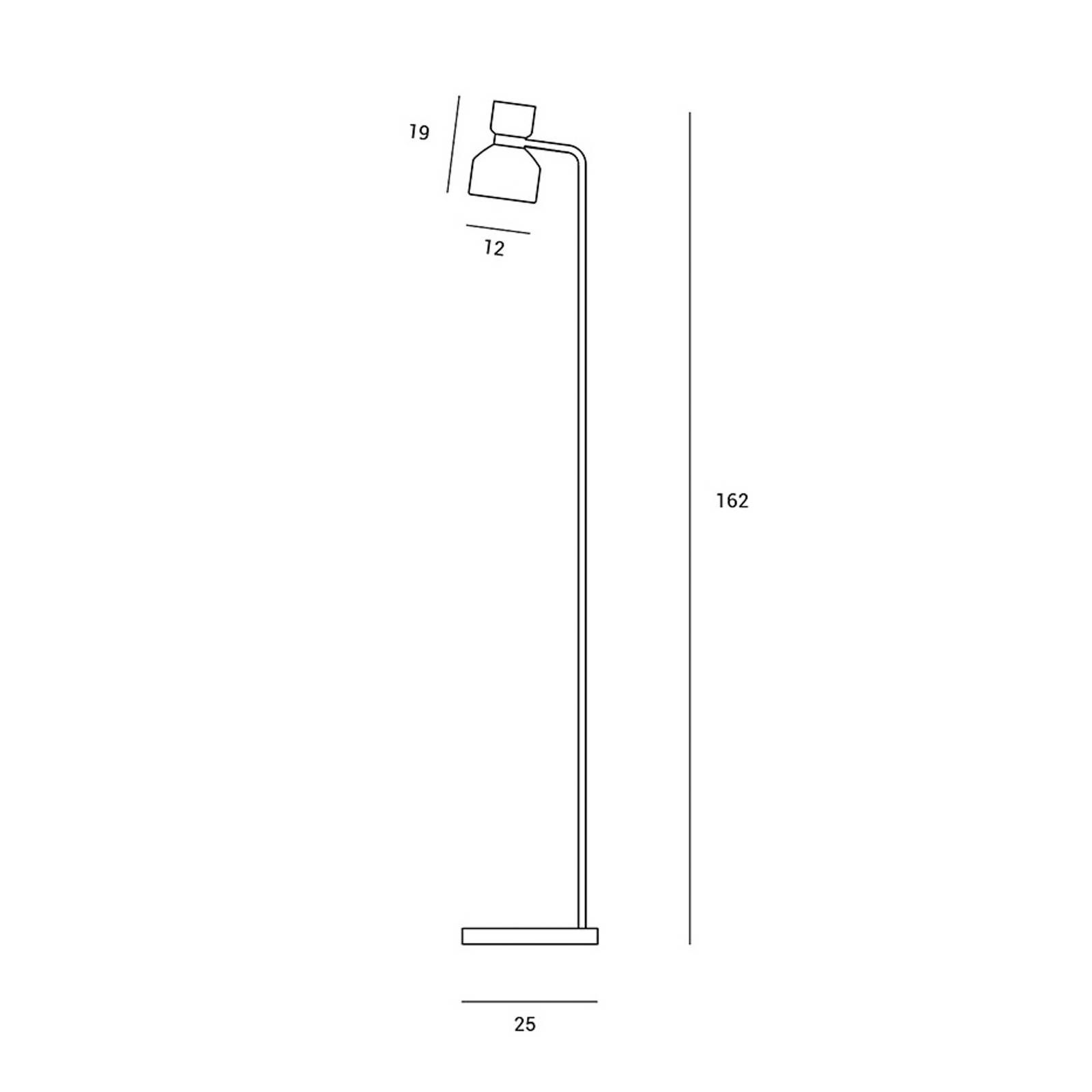 miloox by Sforzin Stojacia lampa Fifty brúsená mosadz, Obývacia izba / jedáleň, sklo, kov, E14, 20W, K: 162cm