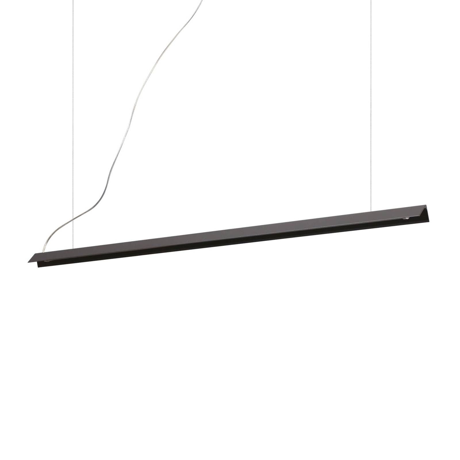 Ideallux Ideal Lux V-Line závesné LED svietidlo, čierna, Obývacia izba / jedáleň, hliník, silikón, 25W, P: 110 cm, L: 3.4 cm, K: 3cm