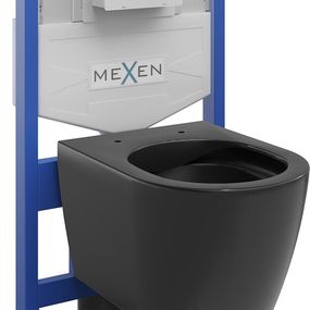 MEXEN/S - WC predstenová inštalačná sada Fenix XS-F s misou WC Carmen, čierna mat 6803388XX85