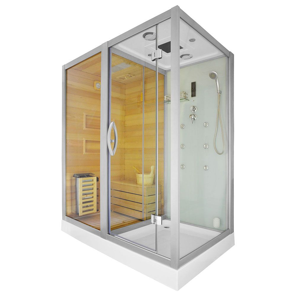 M-SPA - Ľavá suchá sauna s parou a sprchová kabína TRIO 180 x 110 x 223 cm