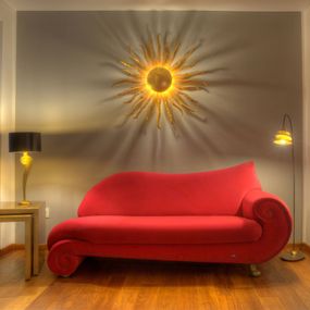 Holländer Stolná lampa Lorgolioso v zlato-čiernej, Obývacia izba / jedáleň, kov, E27, 60W, K: 63cm