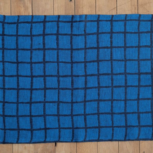 Fine Little Day Ľanové prestieranie Rutig Blue/Black 47 x 37 cm