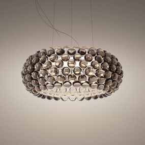 Foscarini Caboche Plus media MyLight CCT sivá, Obývacia izba / jedáleň, ručne fúkané opálové sklo, plast PMMA, oceľ, hliník, 23W, K: 20cm