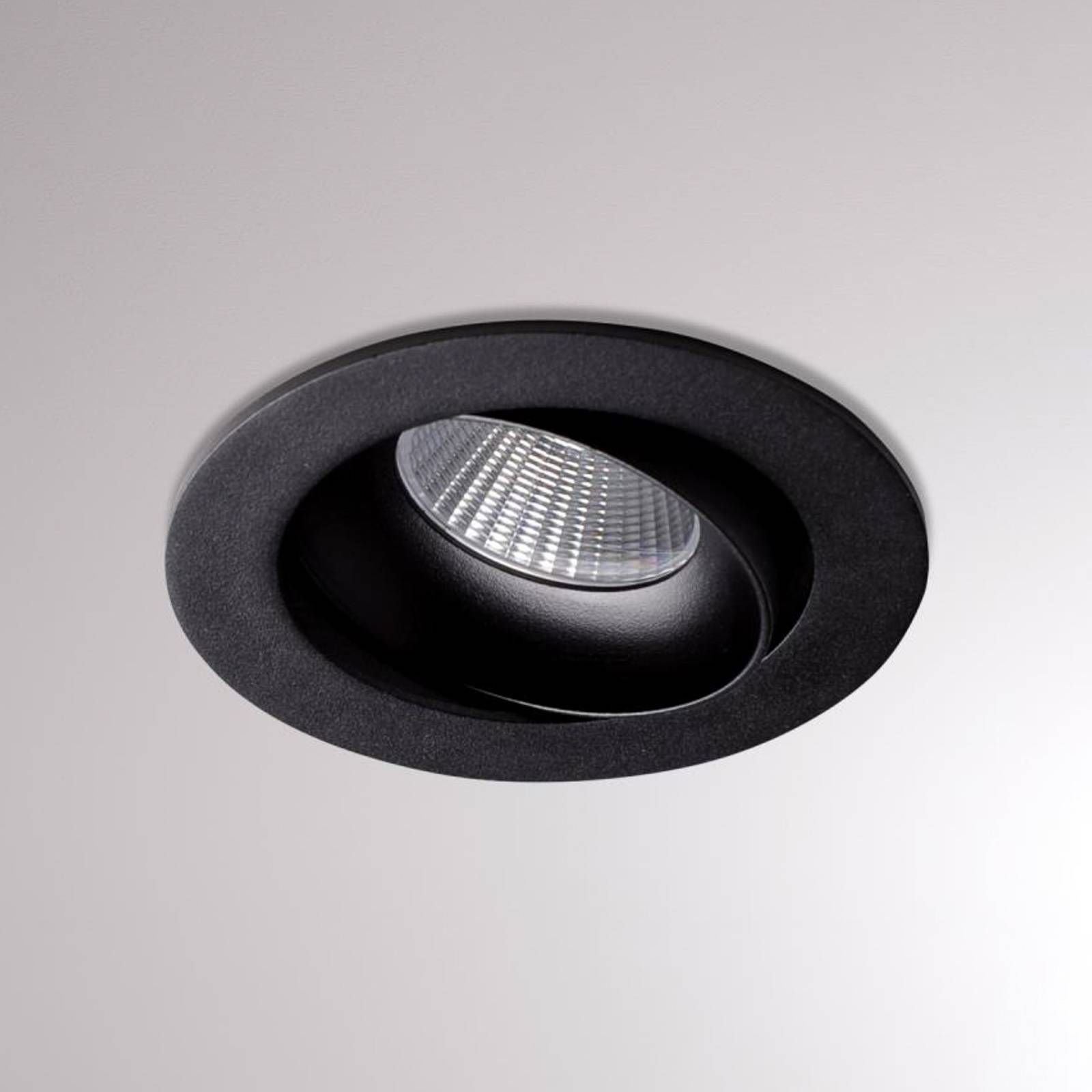Molto Luce Kalio zapustené LED svetlo okrúhle 2 700 K čierna, Obývacia izba / jedáleň, hliník, 8W, K: 5.3cm