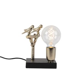 Stolná lampa v štýle Art Deco čierna so zlatom 18,5 cm - Pajaro