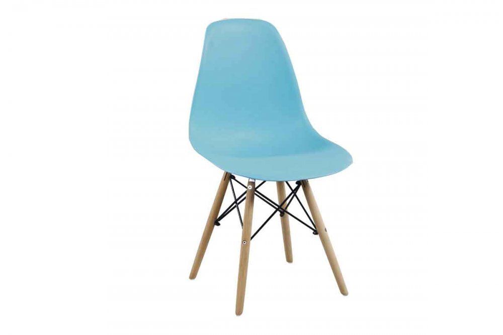 VerDesign, Moderná stolička MODENA II, buk/svetlomodrá masív,plast