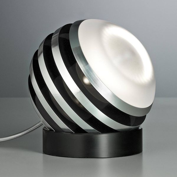 TECNOLUMEN Bulo – stolná LED lampa čierna, Obývacia izba / jedáleň, hliník, sklo, akryl, 7.84W
