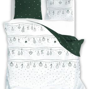 DomTextilu Bavlnené posteľné vianočné obliečky s dokonalým zeleným vzorom 48595-222007