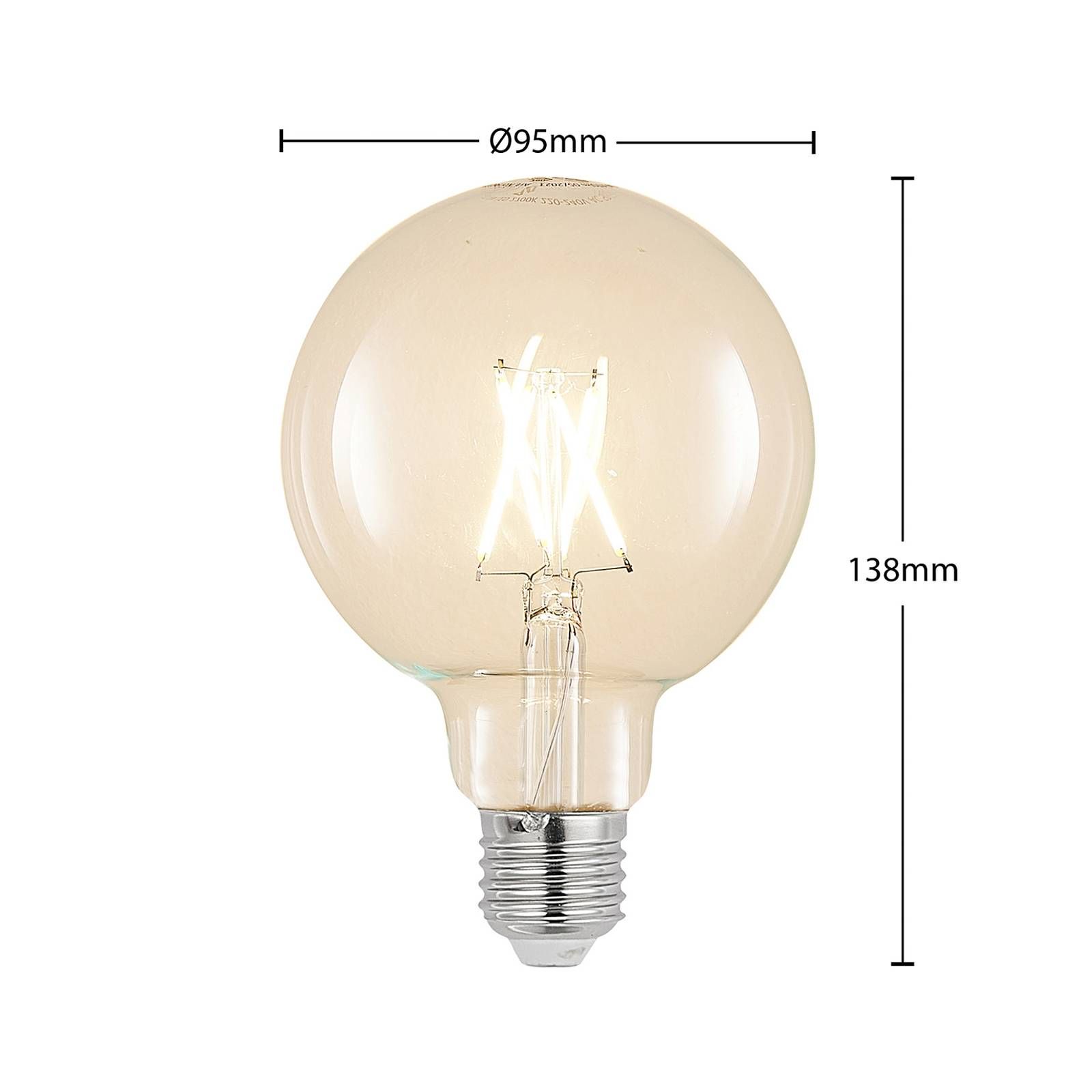 Arcchio LED žiarovka E27 4W 2 700K G95 globe číra sada 3ks, E27, 4W, Energialuokka: E, P: 13.8 cm