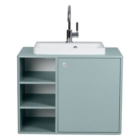 V mentolovej farbe závesná skrinka s umývadlom bez batérie 80x62 cm Color Bath – Tom Tailor