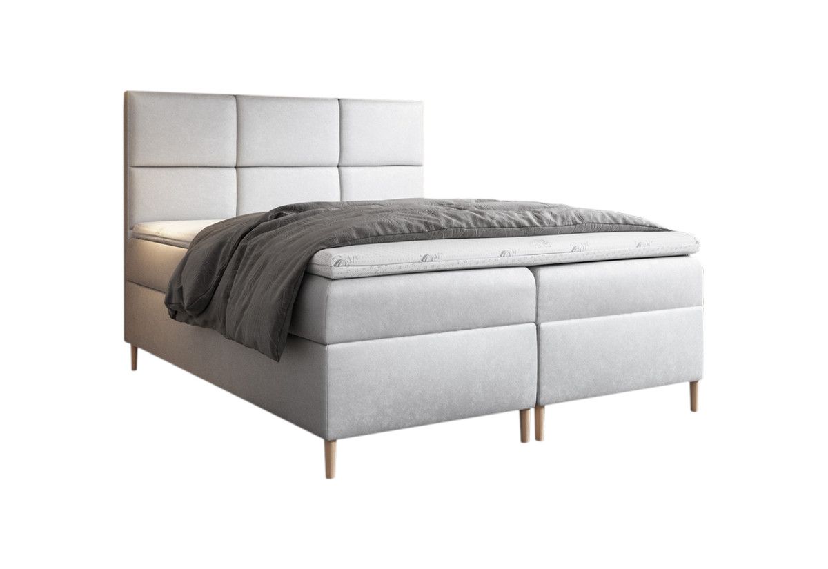 Expedo Čalúnená posteľ boxspring GRETA + topper, 140x200, jasmine 81