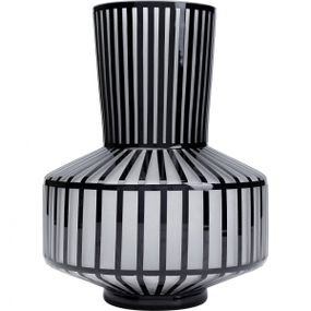 KARE Design Černo-bílá skleněná váza Roulette 31cm