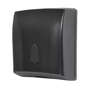 Sanela - Zásobník na skladané papierové uteráky, materiál čierny plast ABS