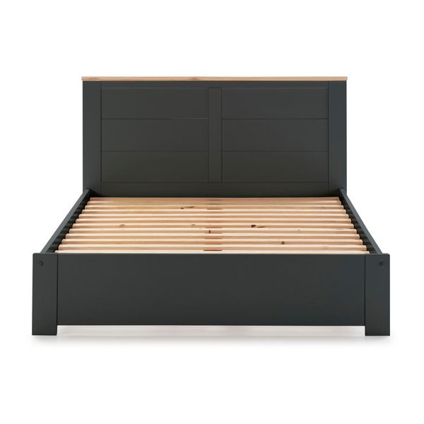 Antracitovosivá dvojlôžková posteľ 140x190 cm Akira - Marckeric