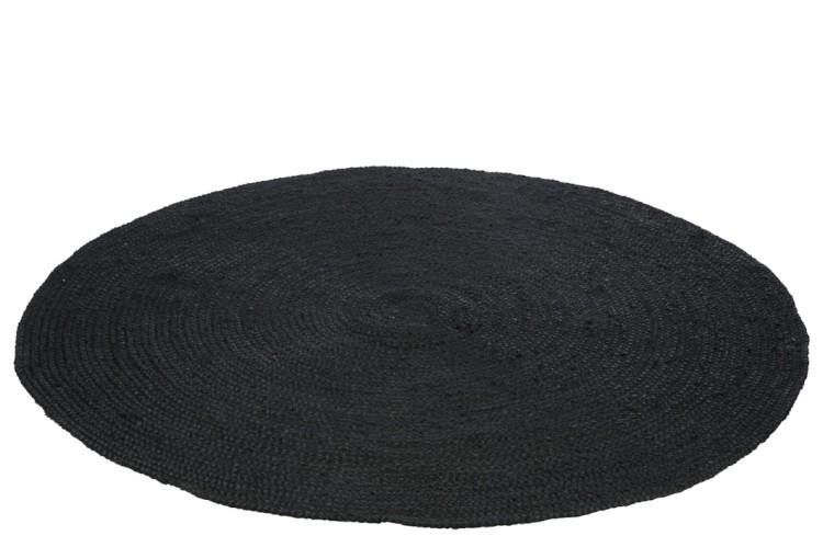 Jutový čierny koberec Blackin - Ø 150 cm