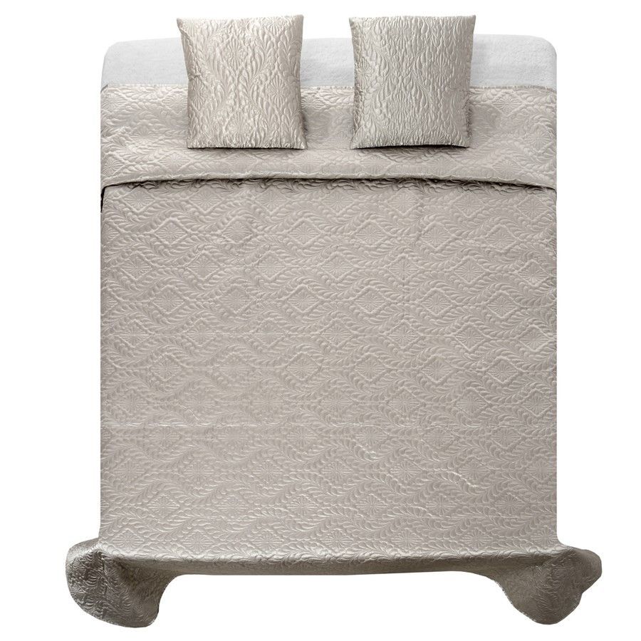 DomTextilu Kvalitné saténové prehozy na manželskú posteľ v sivej farbe 220 x 240 cm 17935