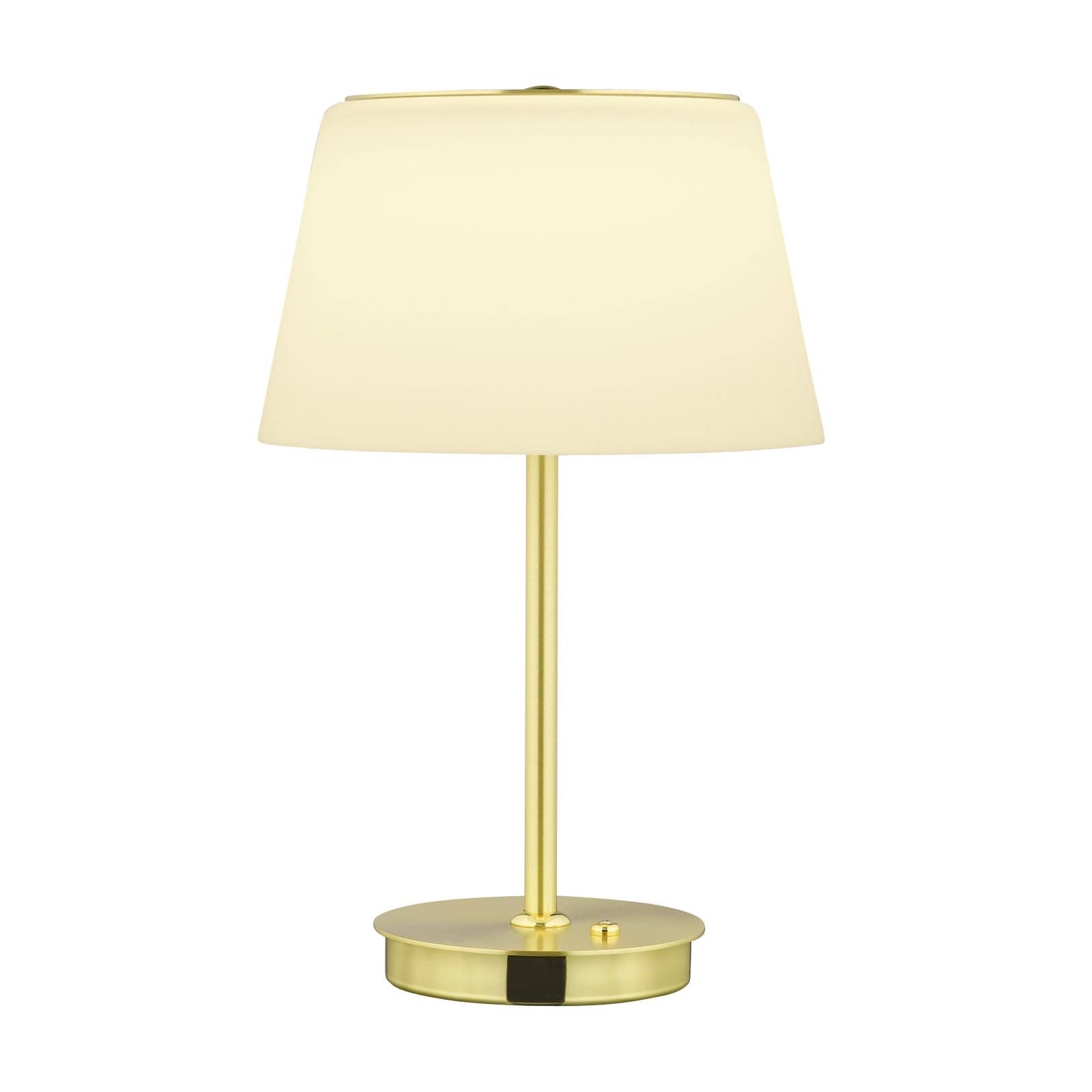 BANKAMP Conus stolová LED lampa, mosadz, Obývacia izba / jedáleň, hliník, sklo, 18W, K: 34.5cm