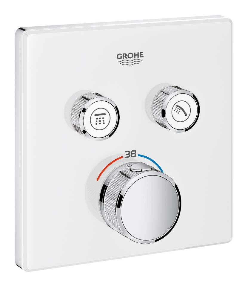 Grohe Grohtherm SmartControl - Termostatická vaňová batéria pod omietku s 2 ventilmi, mesačná biela 29156LS0