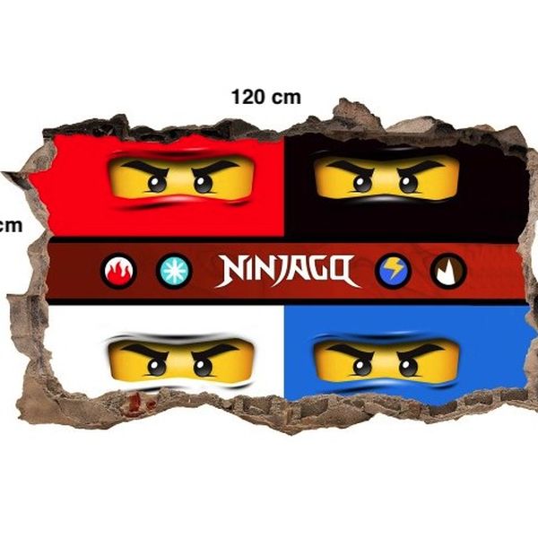 DomTextilu Moderná detská nálepka s postavičkami ninja go 74 x 120 cm  67433  