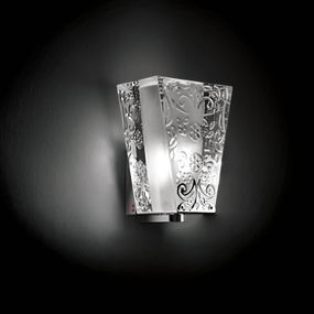 Fabbian Vicky – dizajnové nástenné svietidlo, Obývacia izba / jedáleň, kov, olovnatý krištáľ, G9, 75W, P: 10 cm, K: 13.9cm