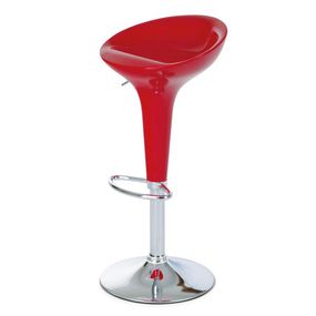 Autronic -  Barová stolička AUB-9002 RED, plast červený/chróm